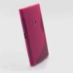 Силиконов калъф за Nokia Lumia 920 със S-образен дизайн - ярко розов