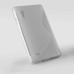 Силиконов калъф за LG Optimus L9 със S-образен дизайн - прозрачен