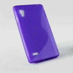 Силиконов калъф за LG Optimus L9 със S-образен дизайн - лилав