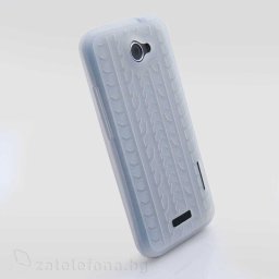 Силиконов калъф с релеф на гума за HTC One X - прозрачен