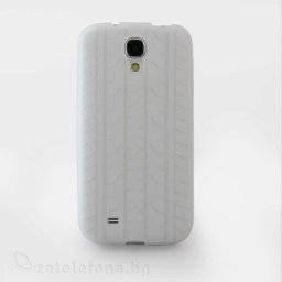 Силиконов калъф с релеф на гума за Samsung Galaxy S4/S4 VE - прозрачен