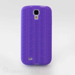 Силиконов калъф с релеф на гума за Samsung Galaxy S4/S4 VE - лилав