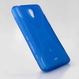 Силиконов калъф за Sony Xperia T с X-образен дизайн - син