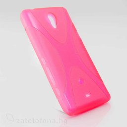 Силиконов калъф за Sony Xperia T с X-образен дизайн - ярко розов