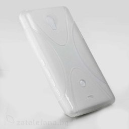 Силиконов калъф за Sony Xperia T с X-образен дизайн - бял