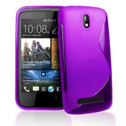 Силиконов калъф за HTC Desire 500 със S-образен дизайн - лилав