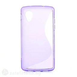 Силиконов калъф за LG Nexus 5 със S-образен дизайн - лилав