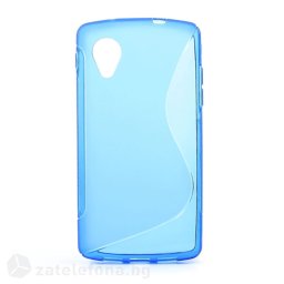 Силиконов калъф за LG Nexus 5 със S-образен дизайн - тъмно син