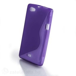 Силиконов калъф за Sony Xperia Miro със S-образен дизайн - лилав