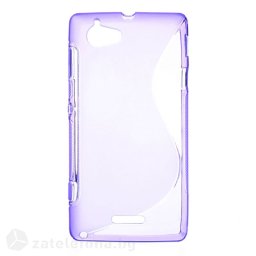 Силиконов калъф за Sony Xperia L със S-образен дизайн - лилав