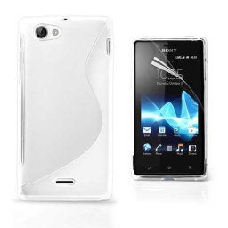 Силиконов калъф за Sony Xperia J със S-образен дизайн - прозрачен