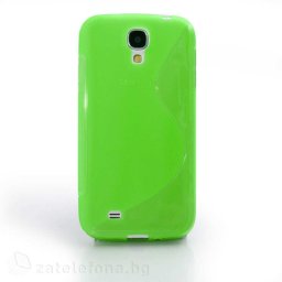 Силиконов калъф за Samsung Galaxy S4 със S-образен дизайн - зелен