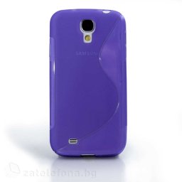 Силиконов калъф за Samsung Galaxy S4 със S-образен дизайн - лилав