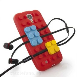 Силиконов калъф тип лего за Samsung Galaxy S4/S4 VE - червен