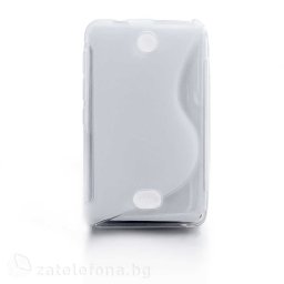 Силиконов калъф за Nokia Asha 501 със S-образен дизайн - прозрачен