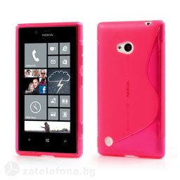Силиконов калъф за Nokia Lumia 720 със S-образен дизайн - ярко розов