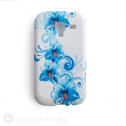 Силиконов калъф за Samsung Galaxy Ace 2 - сини цветя