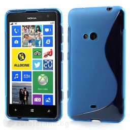 Силиконов калъф за Nokia Lumia 625 със S-образен дизайн - тъмно син