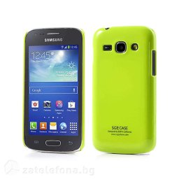 Пластмасов гланциран калъф за Samsung Galaxy Ace 3 - зелен