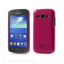 Пластмасов гланциран калъф за Samsung Galaxy Ace 3 - ярко розов