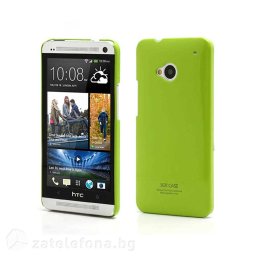 Пластмасов гланциран калъф за HTC One - зелен