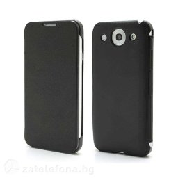Тънък калъф страничен flip за LG Optimus G Pro – черен