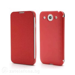 Тънък калъф страничен flip за LG Optimus G Pro – червен