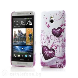 Силиконов калъф за HTC One mini - с две сърца