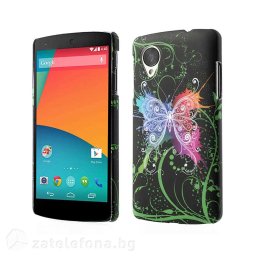 Пластмасов калъф за LG Nexus 5 - с пеперуда