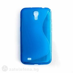 Силиконов калъф за Samsung Galaxy Mega 6.3 със S-образен дизайн - тъмно син