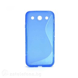 Силиконов калъф за LG Optimus G Pro със S-образен дизайн - тъмно син