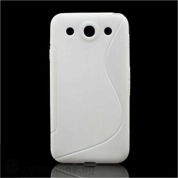 Силиконов калъф за LG Optimus G Pro със S-образен дизайн - бял