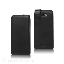 Кожен калъф flip за HTC One S - черен