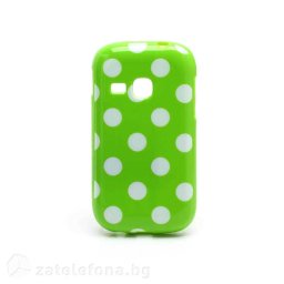 Силиконов калъф за Samsung Galaxy Young S6310 на точки - зелен