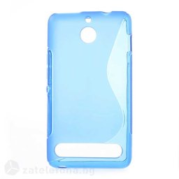 Силиконов калъф за Sony Xperia E1 със S-образен дизайн - син