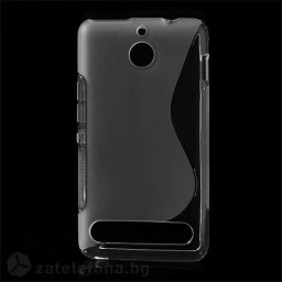 Силиконов калъф за Sony Xperia E1 със S-образен дизайн - прозрачен