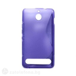 Силиконов калъф за Sony Xperia E1 със S-образен дизайн - лилав