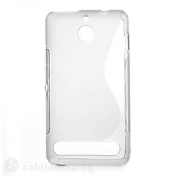 Силиконов калъф за Sony Xperia E1 със S-образен дизайн - сив