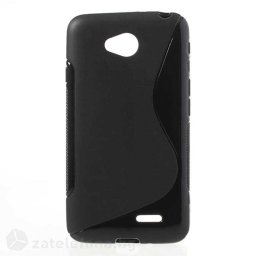 Силиконов калъф за LG L70 D320/D325 със S-образен дизайн - черен
