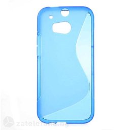 Силиконов калъф за HTC One M8 със S-образен дизайн - тъмно син