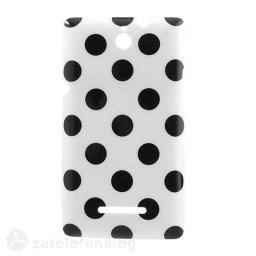 Силиконов калъф за Sony Xperia E на точки - бял