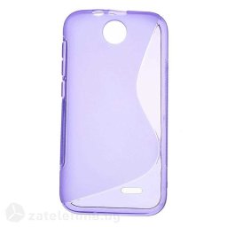 Силиконов калъф за HTC Desire 310 със S-образен дизайн - лилав
