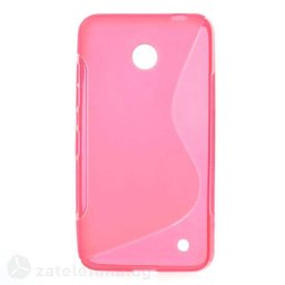 Силиконов калъф за Nokia Lumia 630 със S-образен дизайн - ярко розов