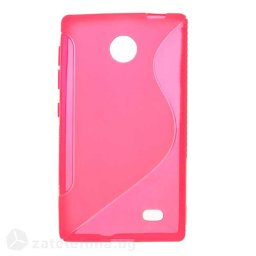 Силиконов калъф за Nokia X със S-образен дизайн - ярко розов