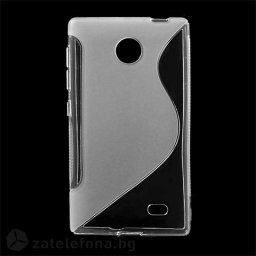 Силиконов калъф за Nokia X със S-образен дизайн - прозрачен