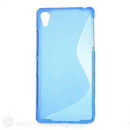 Силиконов калъф за Sony Xperia Z2 със S-образен дизайн - син