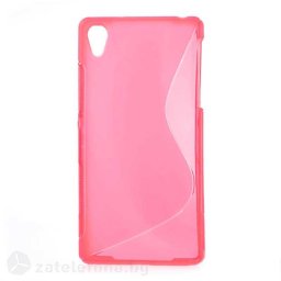 Силиконов калъф за Sony Xperia Z2 със S-образен дизайн - ярко розов