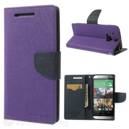 Калъф страничен флип модел GOOSPERY, марка Mercury за HTC One M8 - лилав