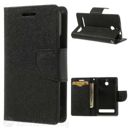 Калъф страничен флип модел GOOSPERY, марка Mercury за Sony Xperia E1 - черен