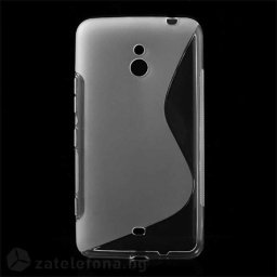 Силиконов калъф за Nokia Lumia 1320 със S-образен дизайн - прозрачен